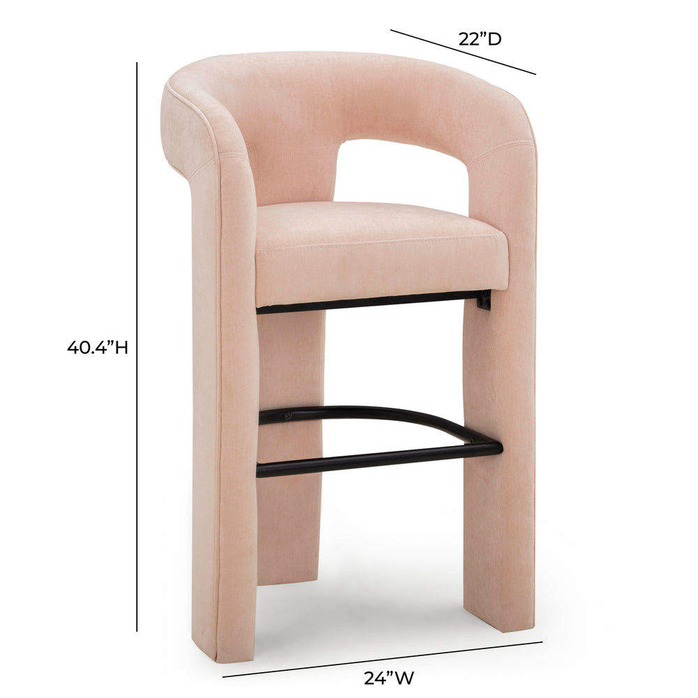 Malone Performance Chenille Stool - Blush / Bar Height