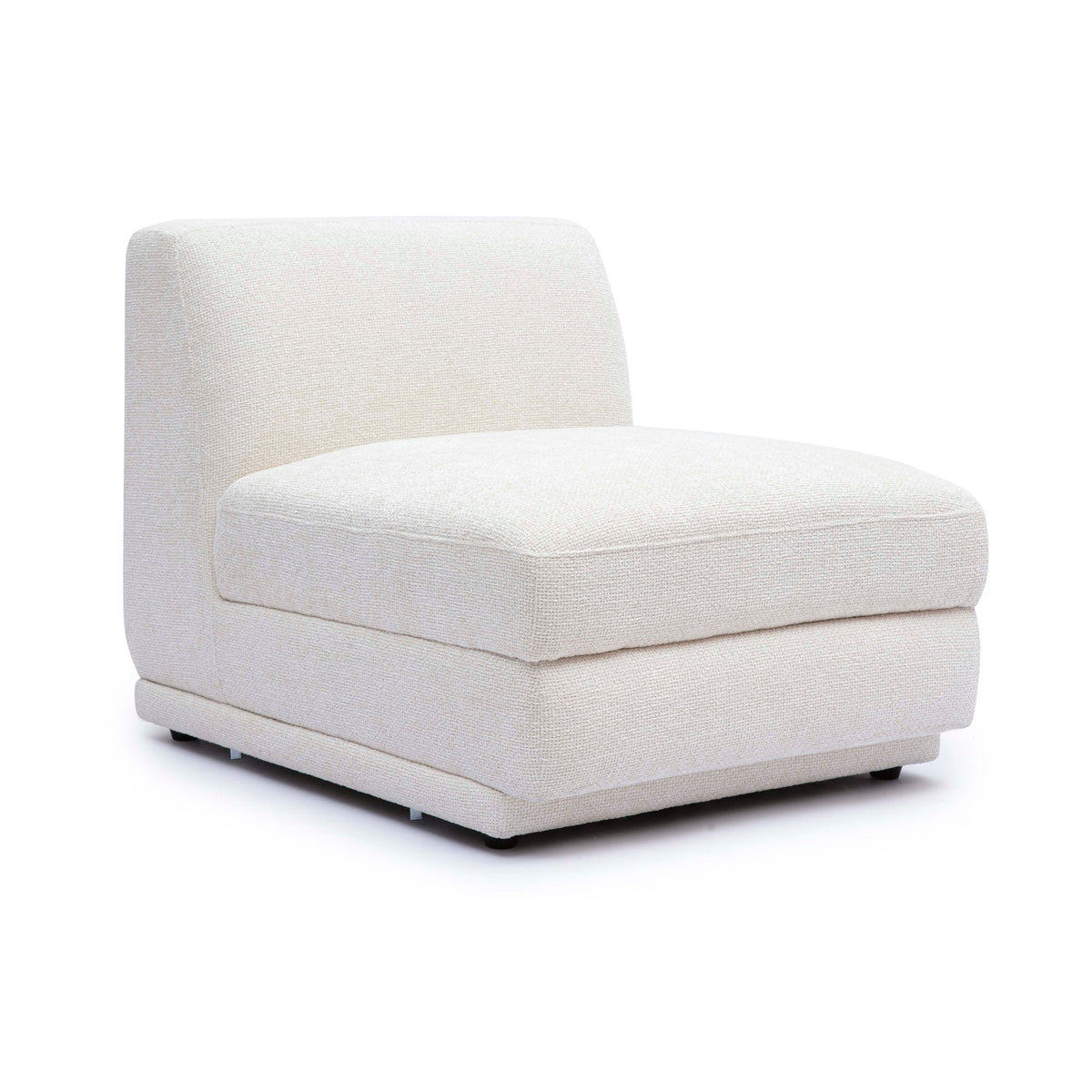 Perry Cream Performance Chenille Modular Armless Chair