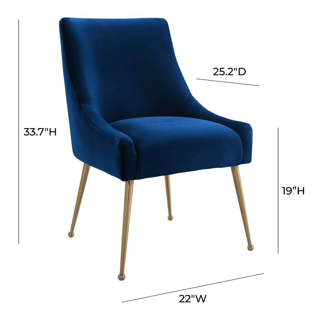 Beatrix Navy Performance Velvet Dining Chair