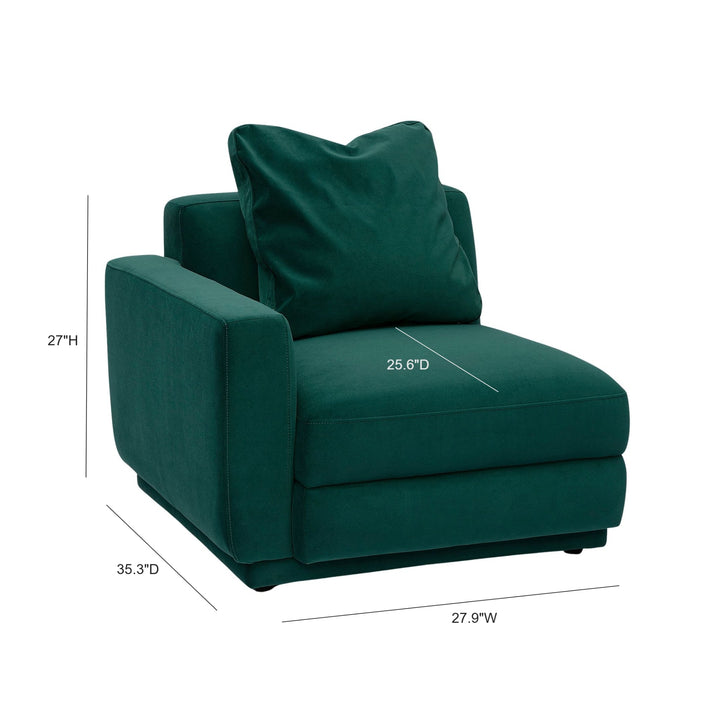 Perry Modular Corner Chair - Deep Green / LAF