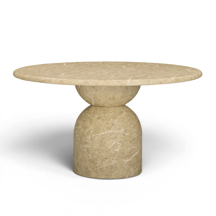 Cynthia 54" Light Emperador Marble Concrete Indoor/Outdoor Dining Table