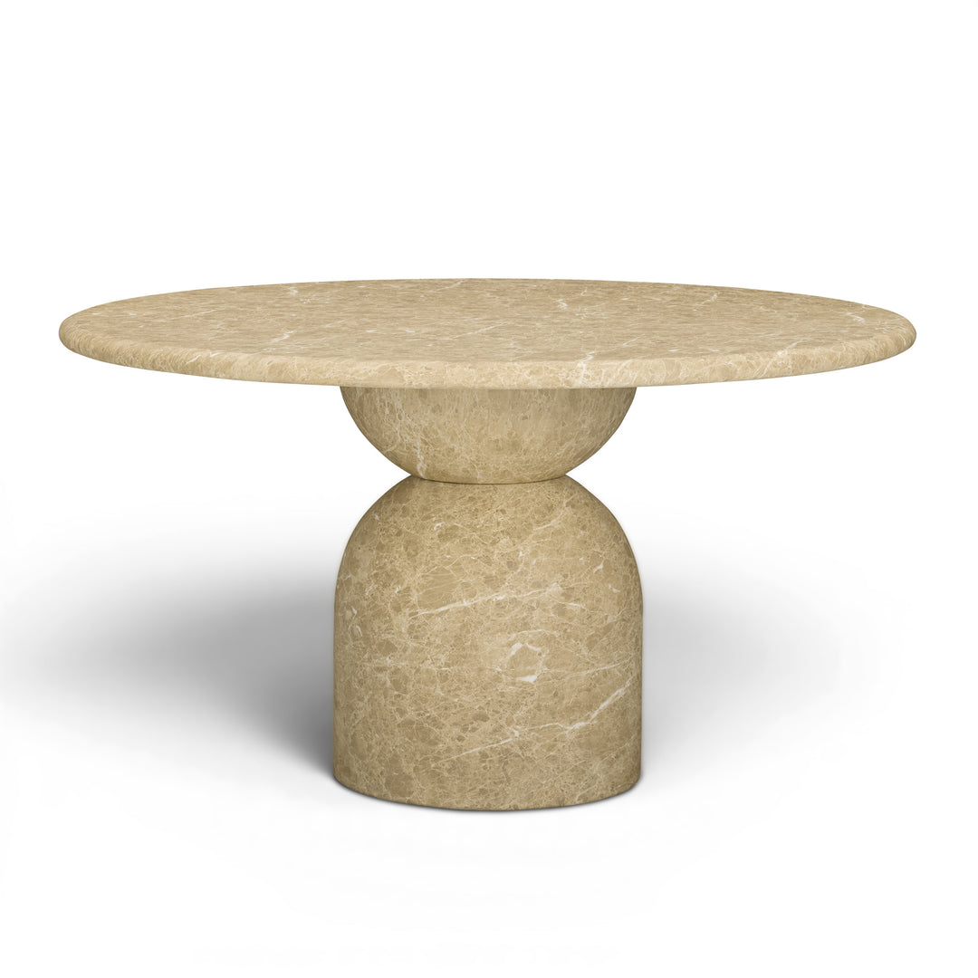 Cynthia 54" Light Emperador Marble Concrete Indoor/Outdoor Dining Table
