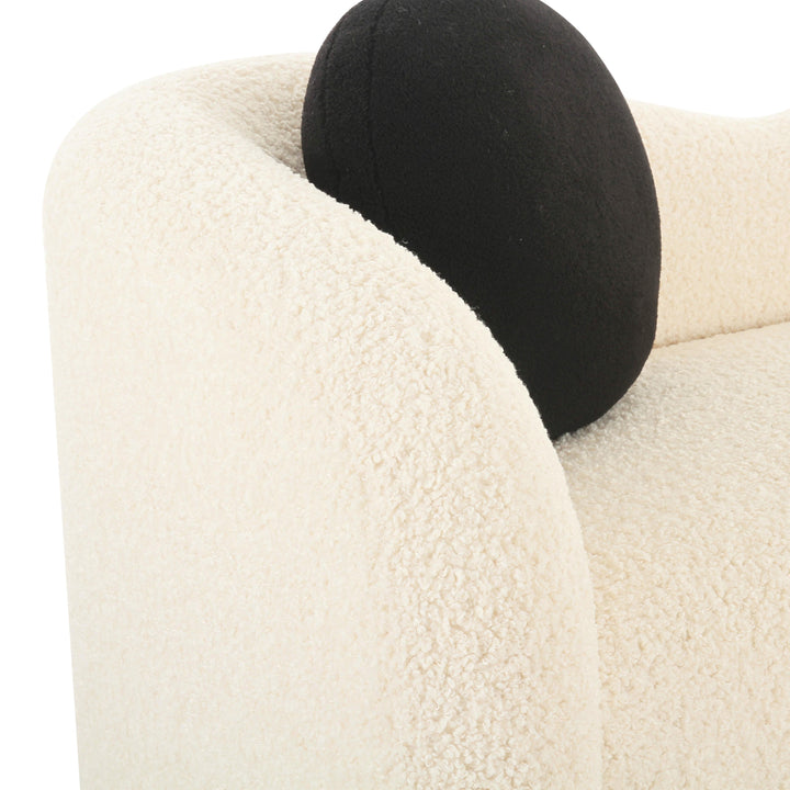 Leonie 84" Beige Faux Shearling Sofa