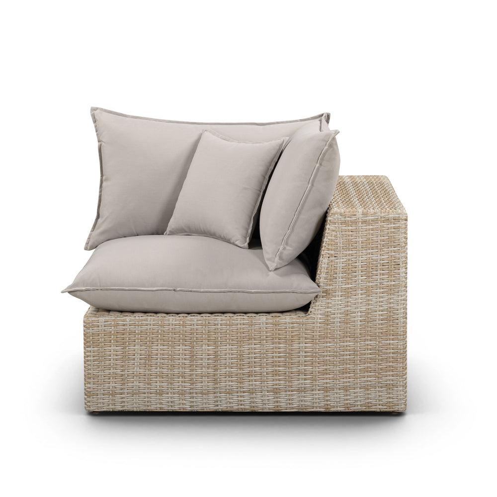 Cali Performance Fabric & Wicker Outdoor Corner Chair
