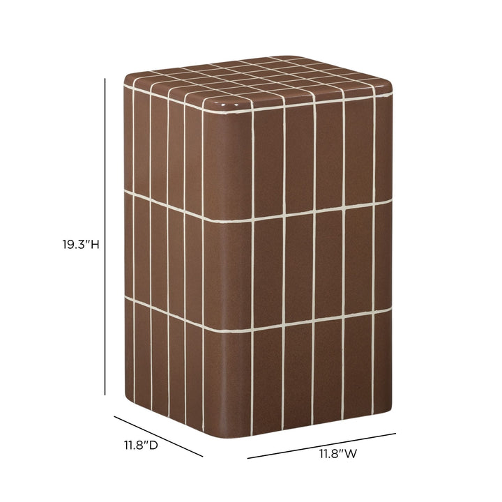 Tatiana Square Concrete Indoor/Outdoor Side Table - Terracotta