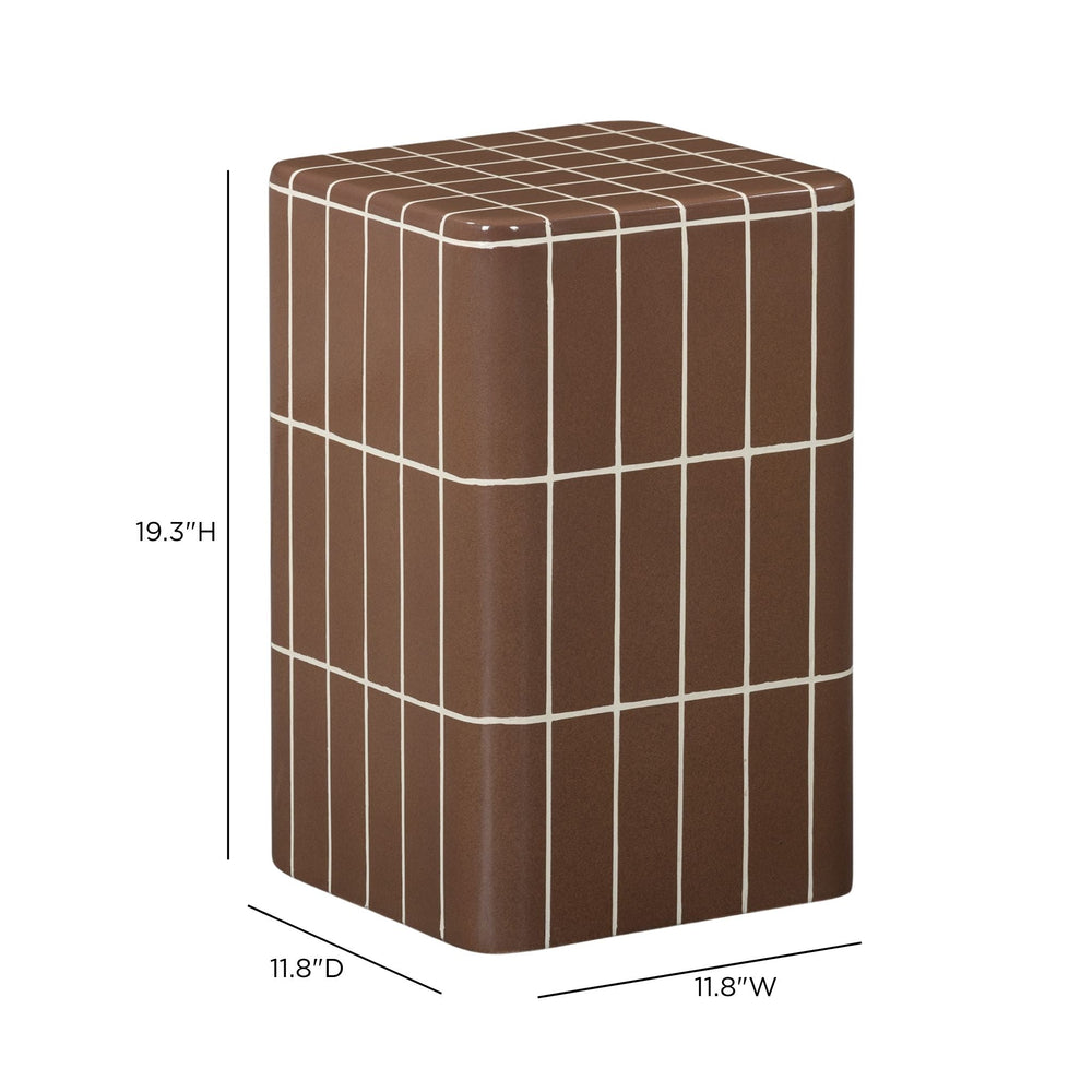 Tatiana Square Concrete Indoor/Outdoor Side Table - Terracotta