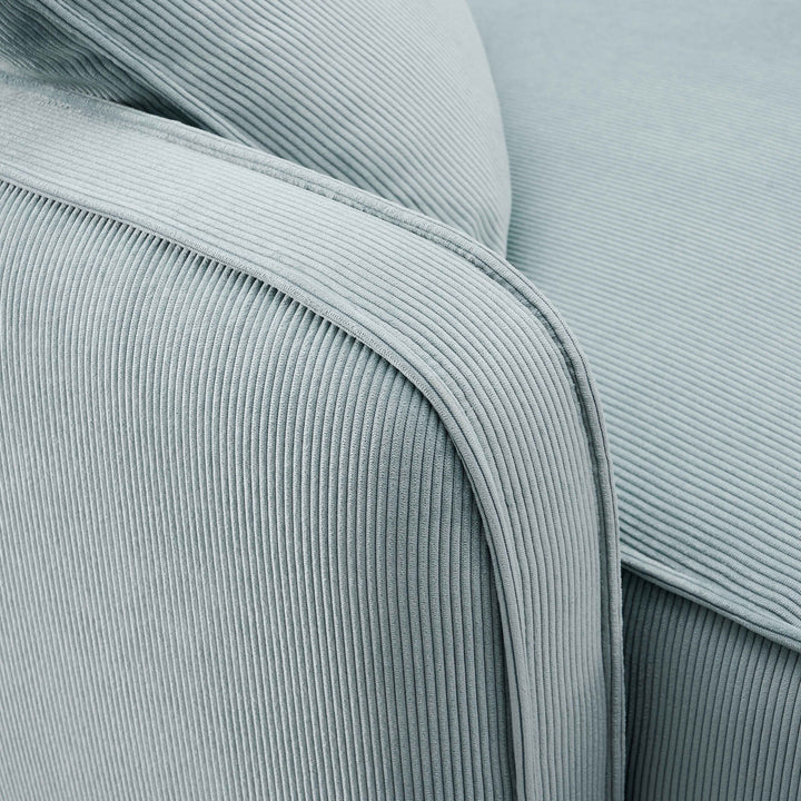 Travie 78" Sea Blue Performance Corduroy Velvet Modular Loveseat