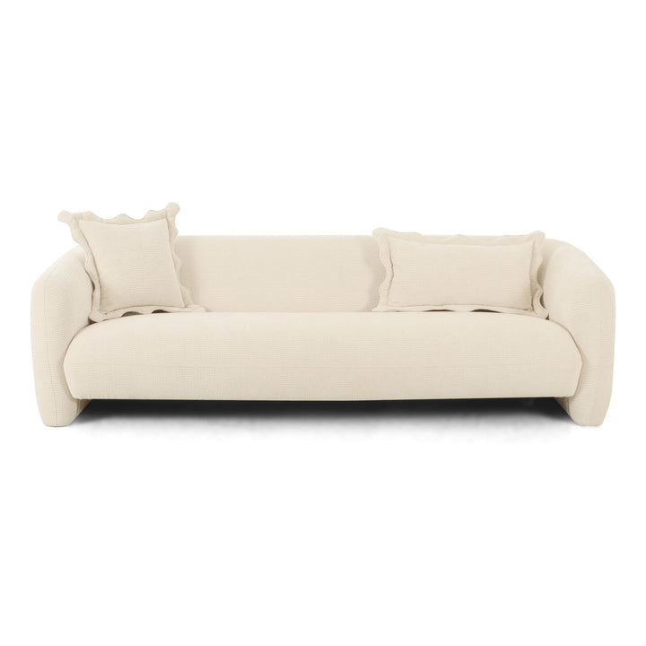 Lou 91" Sandstone Textured Performance Fabric Sofa