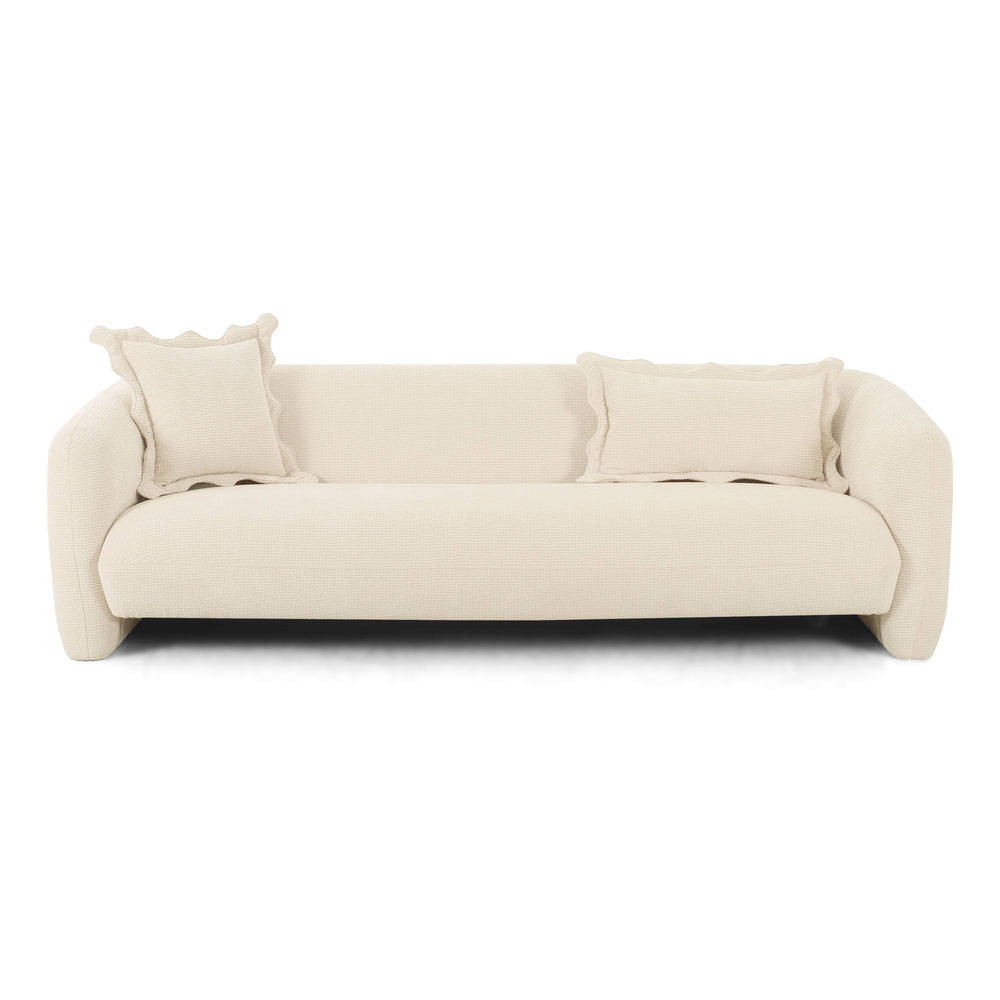 Lou 91" Sandstone Textured Performance Fabric Sofa