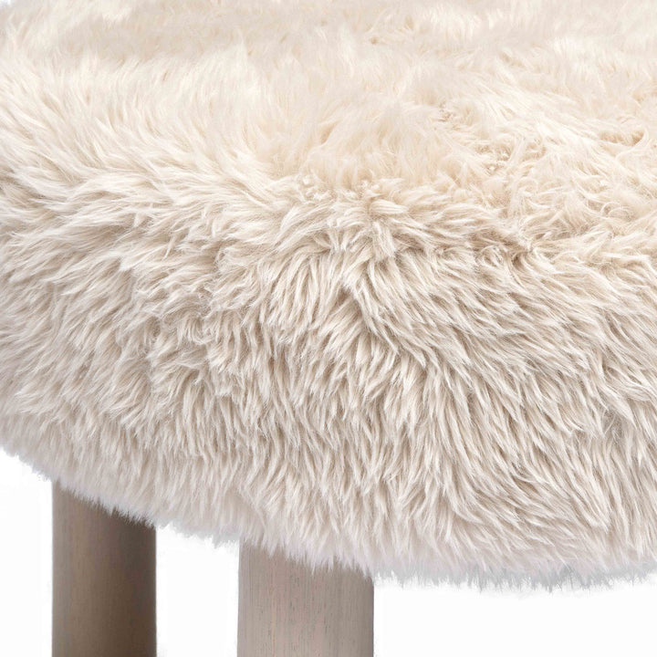 Carmel Contract-Grade Vegan Shearling Accent Chair - Natural