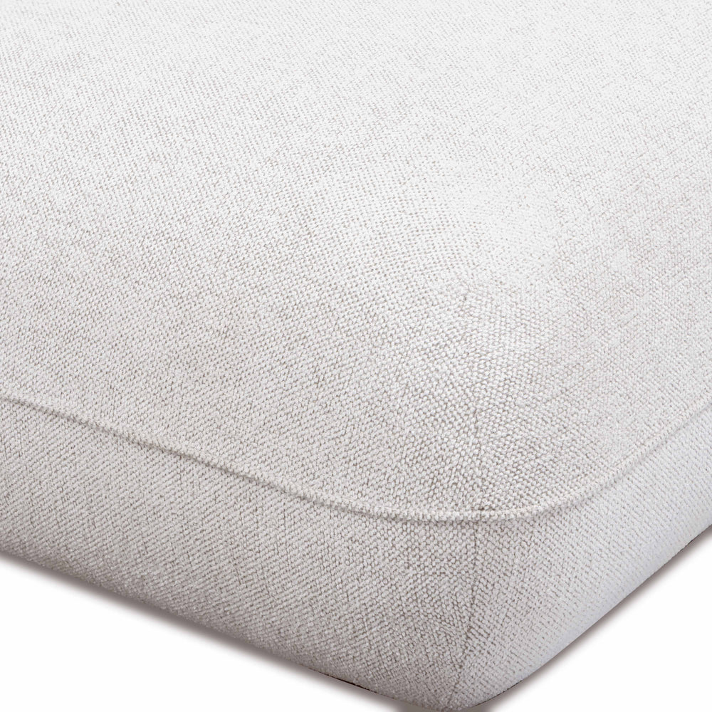 Arezza Stone White Contract-Grade Basketweave Chenille Ottoman