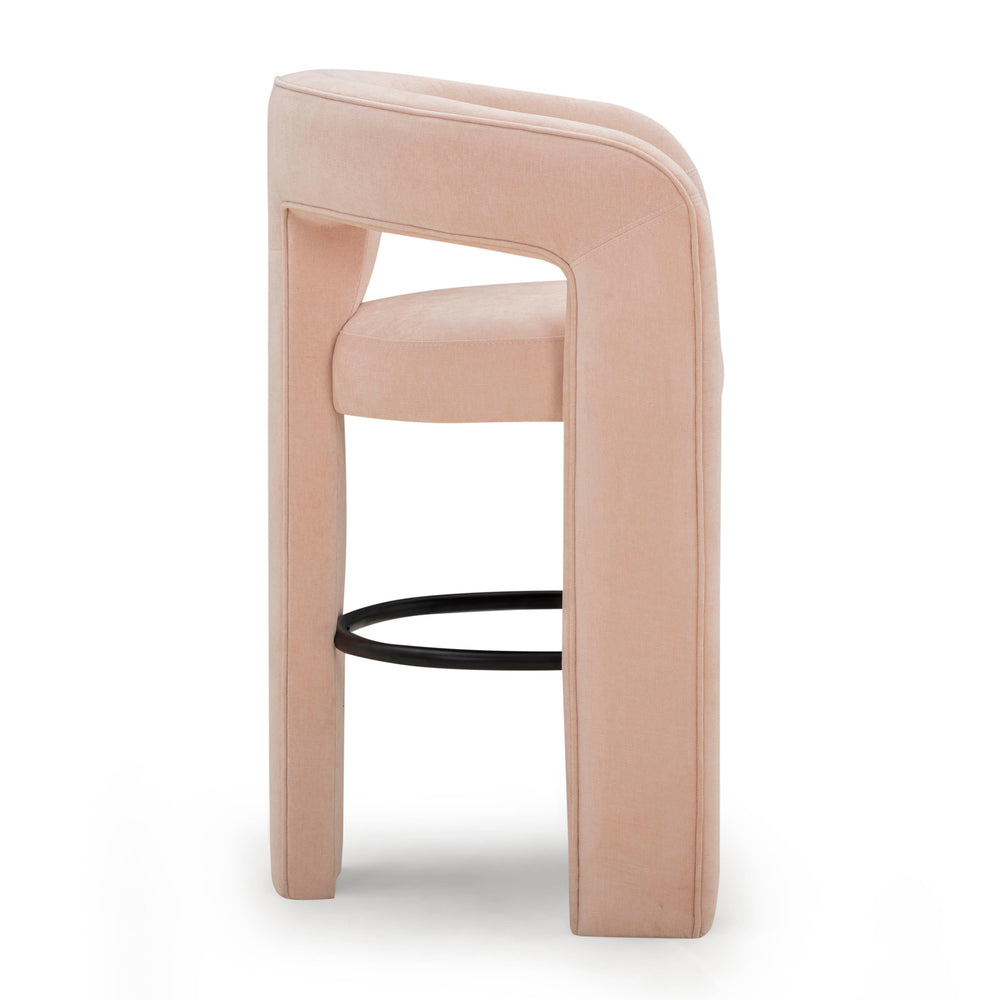 Malone Performance Chenille Stool - Blush / Bar Height