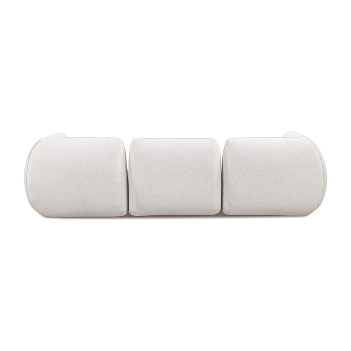 Arezza 4-Piece Stone White Contract-Grade Basketweave Chenille Modular Sectional