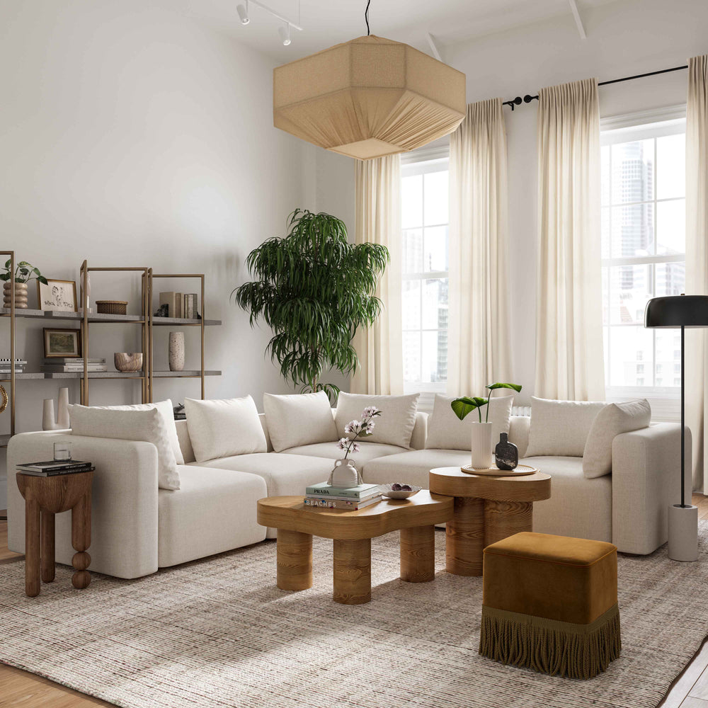 Hangover 81" Off-White Performance Linen Modular Loveseat