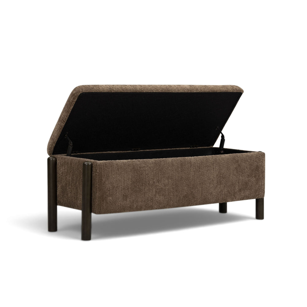 Abby 52" Nubby Fabric Storage Bench
