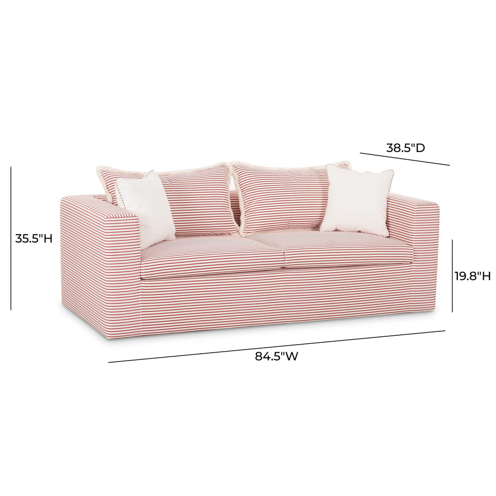 Salty 85" Indoor/Outdoor Sofa - Red Stripes
