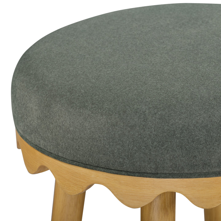 Oodle Green Performance Vegan Mohair Counter Stool - Natural Ash