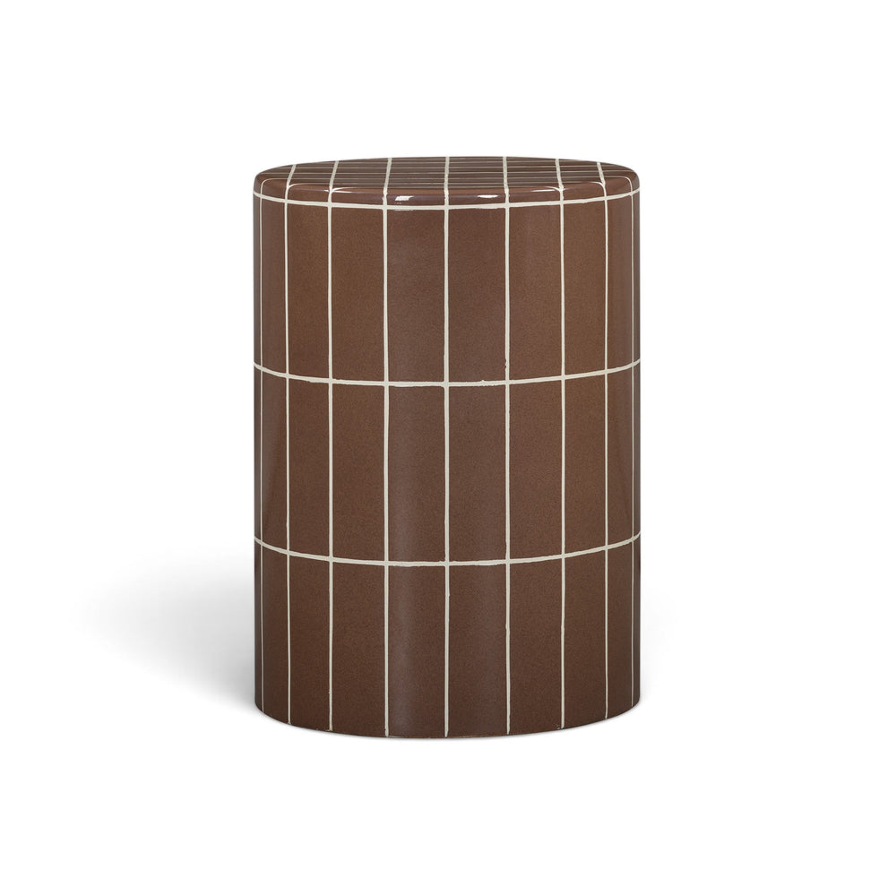 Tatiana Round Concrete Indoor/Outdoor Side Table - Terracotta