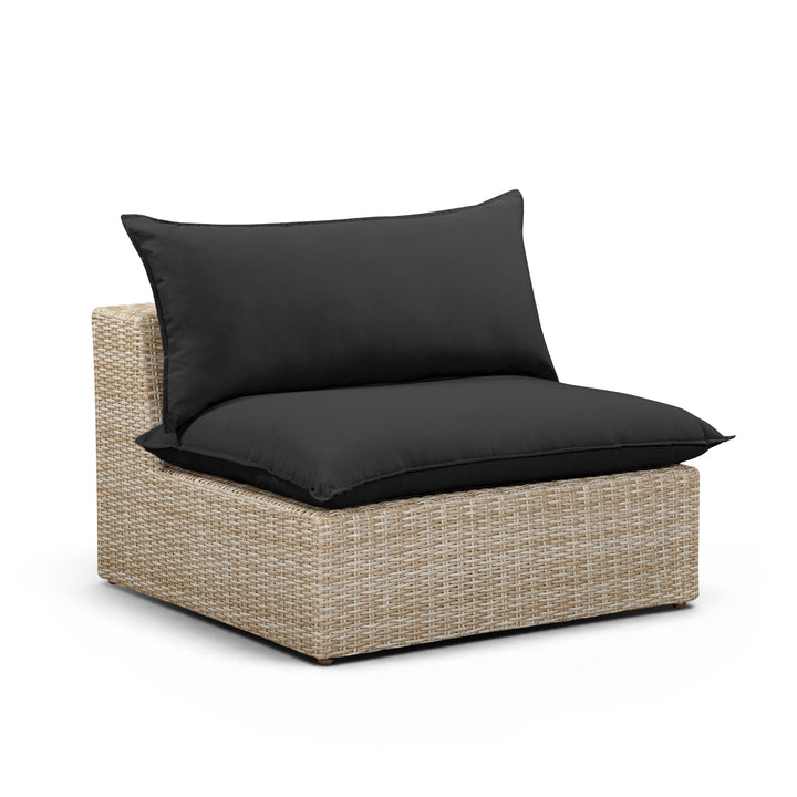 Cali Performance Fabric &amp; Wicker Outdoor Armless Chair