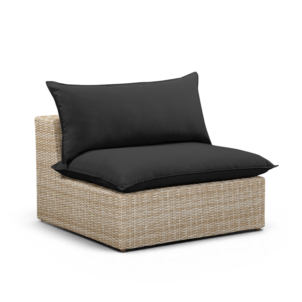 Cali Performance Fabric & Wicker Outdoor Armless Chair