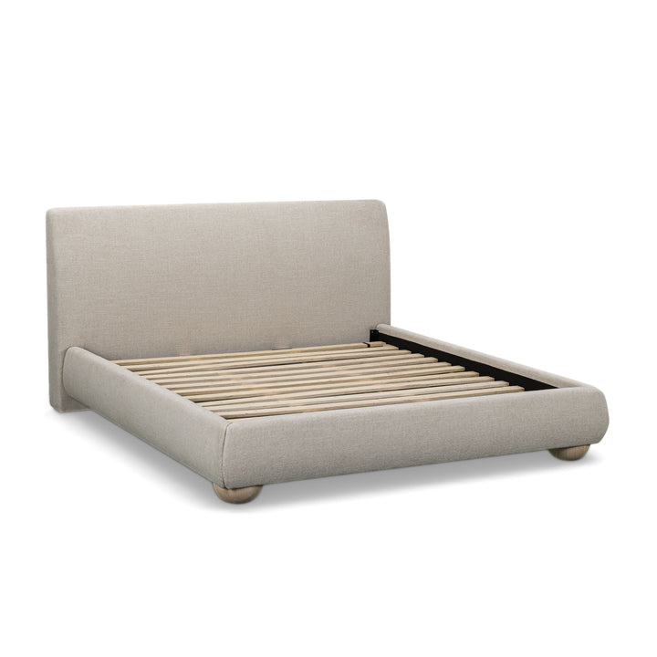 Rayne Cream Textured Fabric Bed - King