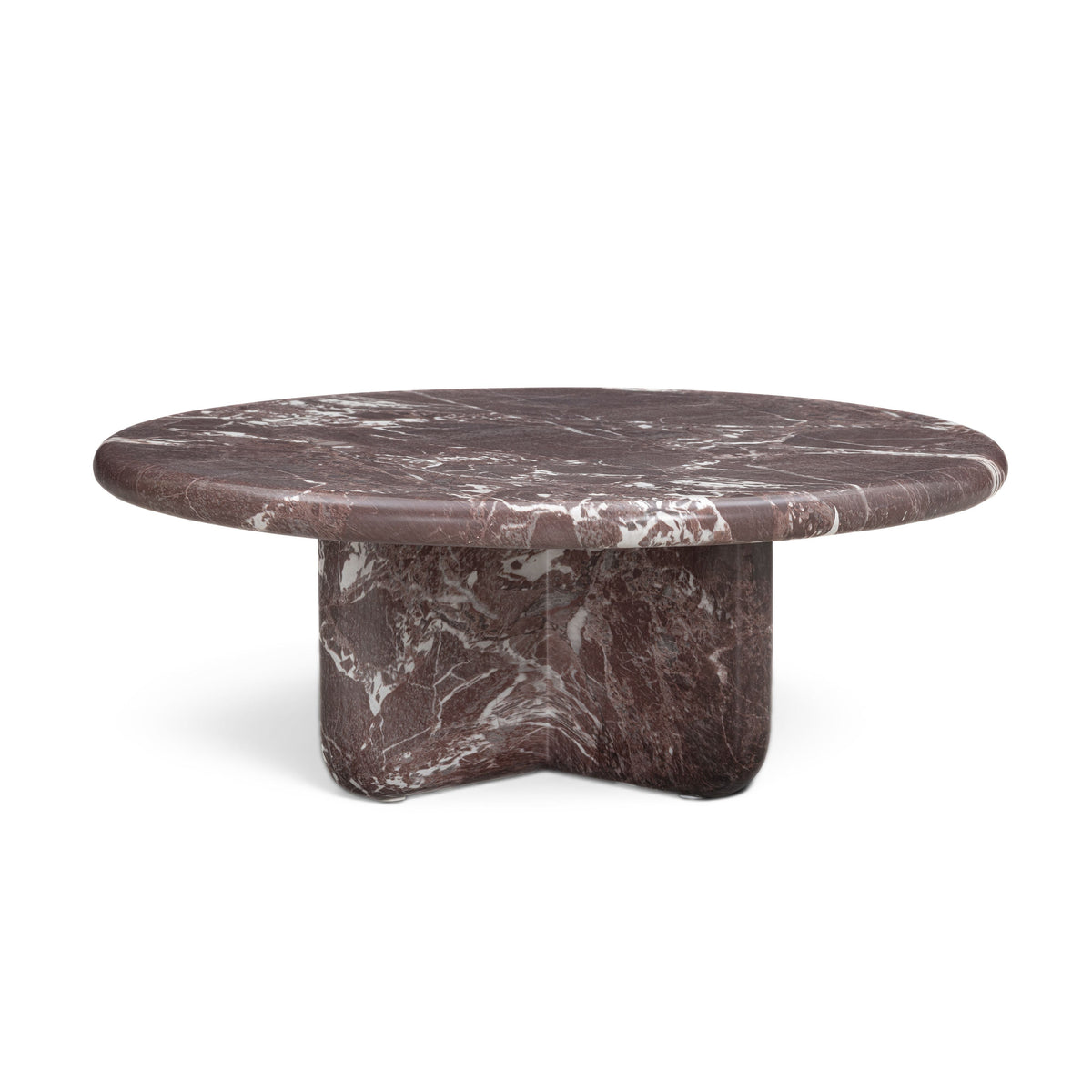 Juju Faux Marble Indoor/Outdoor Round Coffee Table (24"-32") - Red Levanto / Large