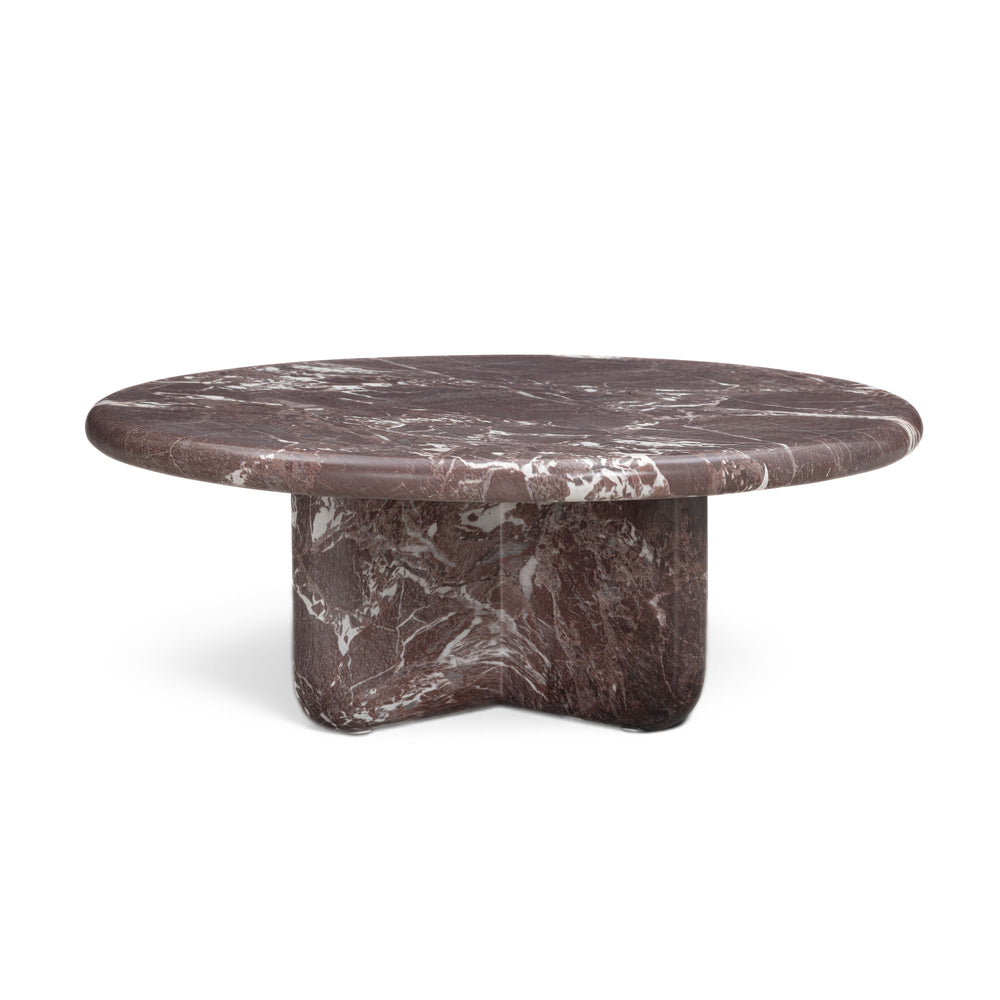 Juju Faux Marble Indoor/Outdoor Round Coffee Table (24"-32") - Red Levanto / Large