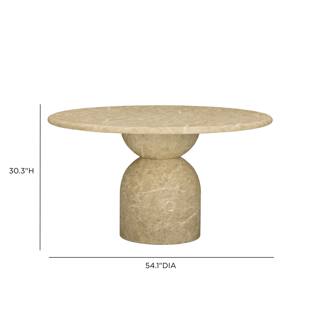 Cynthia 54" Light Emperador Marble Concrete Indoor/Outdoor Dining Table