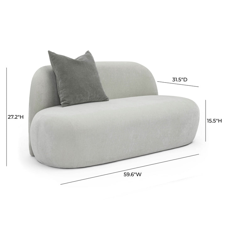 Carraway 59" Light Grey Upcycled Chenille Loveseat