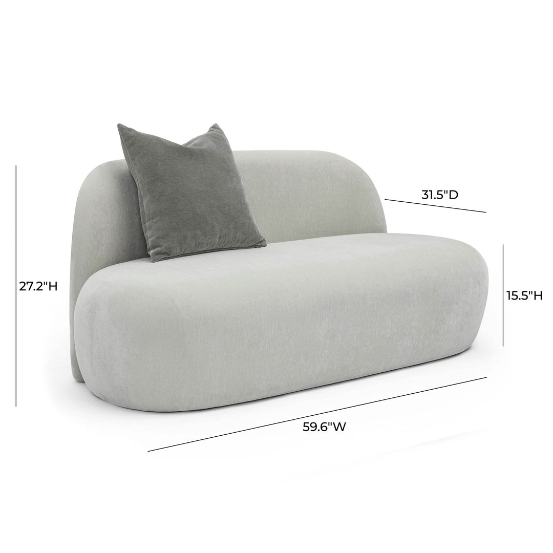 Carraway 59" Light Grey Upcycled Chenille Loveseat