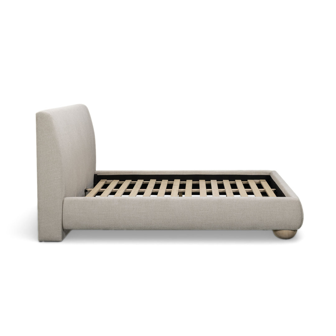 Rayne Cream Textured Fabric Bed - King
