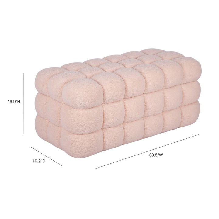 Anita 39" Faux Shearling Storage Bench With Reversible Tray Top - Pink