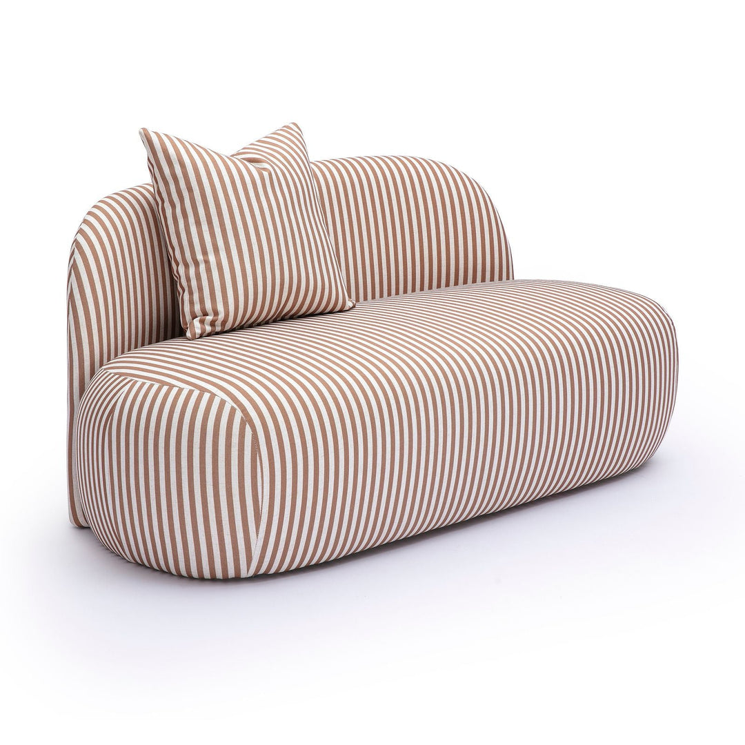 Carraway 59" Brown Stripes Performance Fabric Loveseat