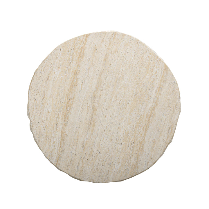 Roxanne Faux Travertine Indoor/Outdoor Concrete Side Table