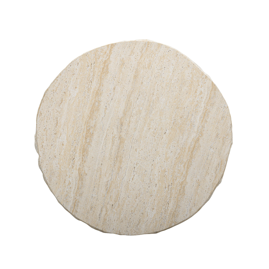 Roxanne Faux Travertine Indoor/Outdoor Concrete Side Table