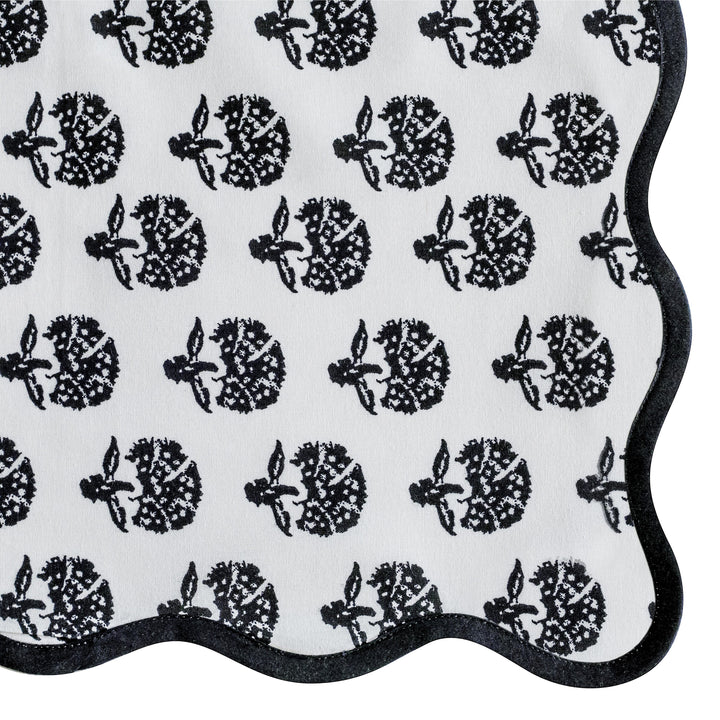 Crissy Black Vintage Floral Cotton Canvas Printed Napkins - Set of 4