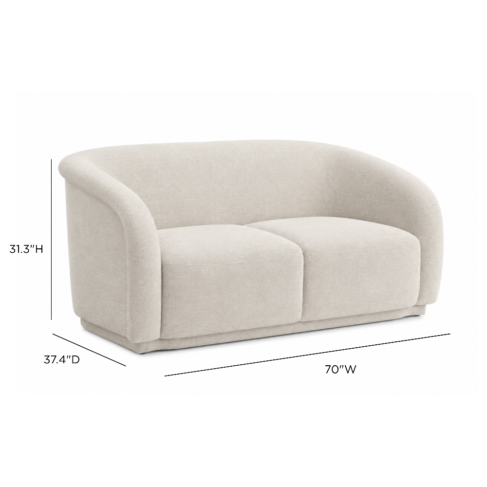 Yara 70" Sand Distressed Chenille Loveseat by Inspire Me! Home Decor