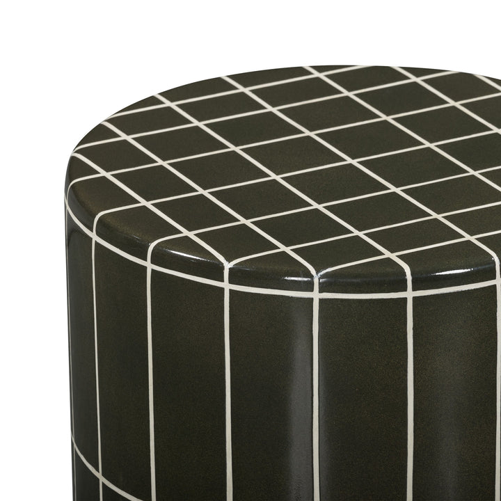 Tatiana Round Concrete Indoor/Outdoor Side Table - Forest Green