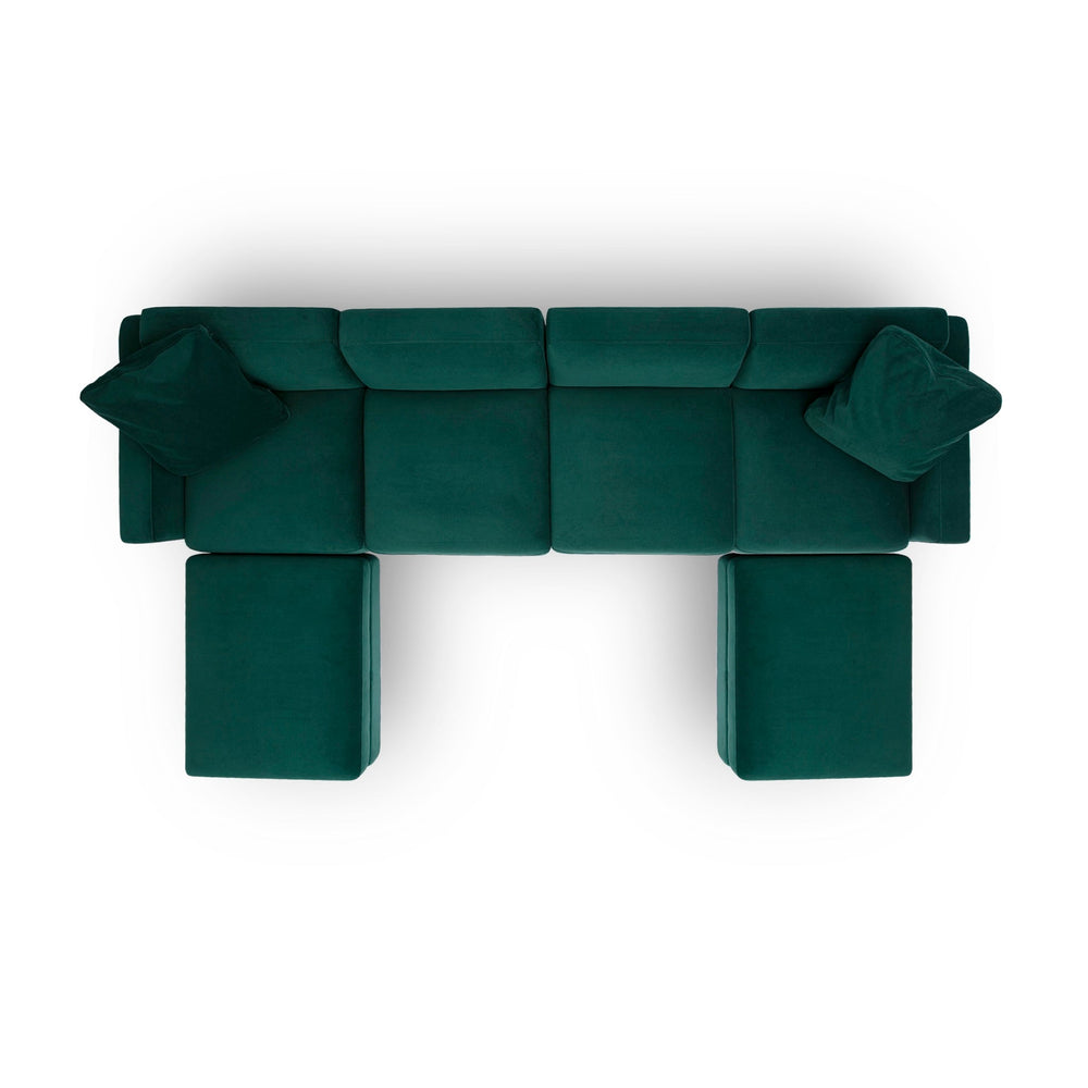 Perry 6-Piece Modular U-Sectional - Deep Green