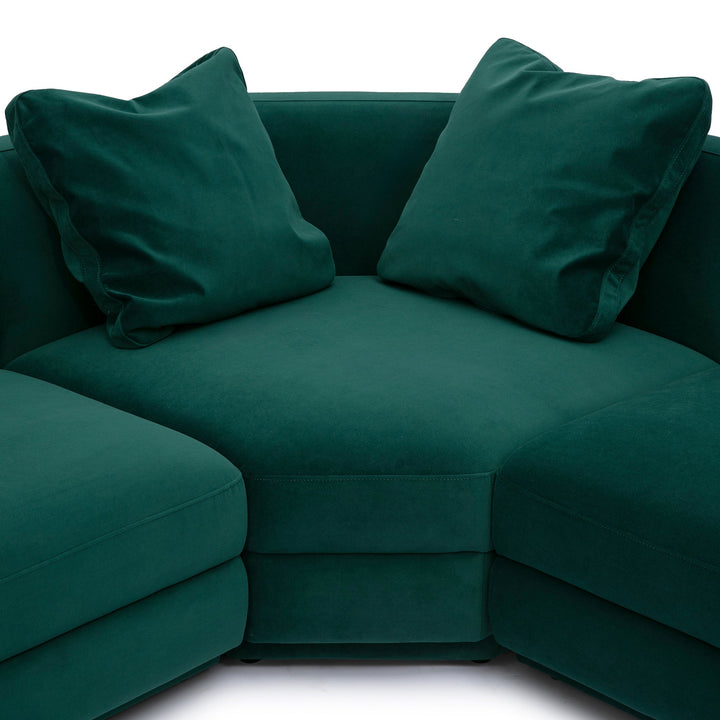 Perry 5-Piece Modular L-Sectional - Deep Green