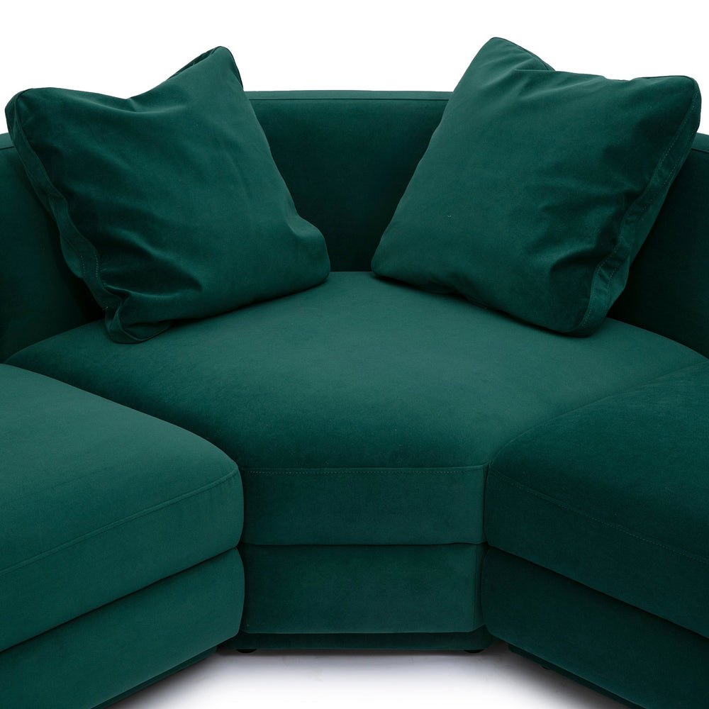 Perry 5-Piece Modular L-Sectional - Deep Green