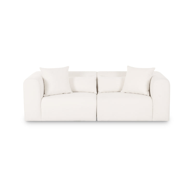 Tarra 86" Cream Contract-Grade Fabric Modular Loveseat