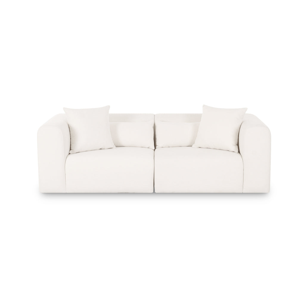 Tarra 86" Cream Contract-Grade Fabric Modular Loveseat