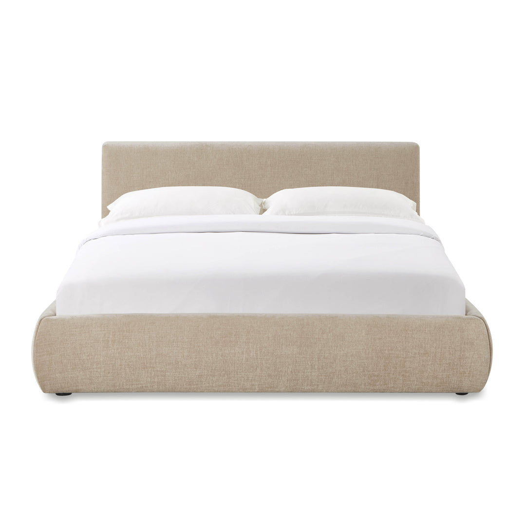Isla Taupe Textured Performance Velvet Bed - Queen