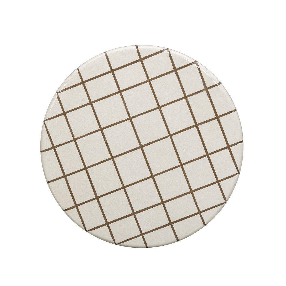 Tatiana Round Concrete Indoor/Outdoor Side Table - Ecru