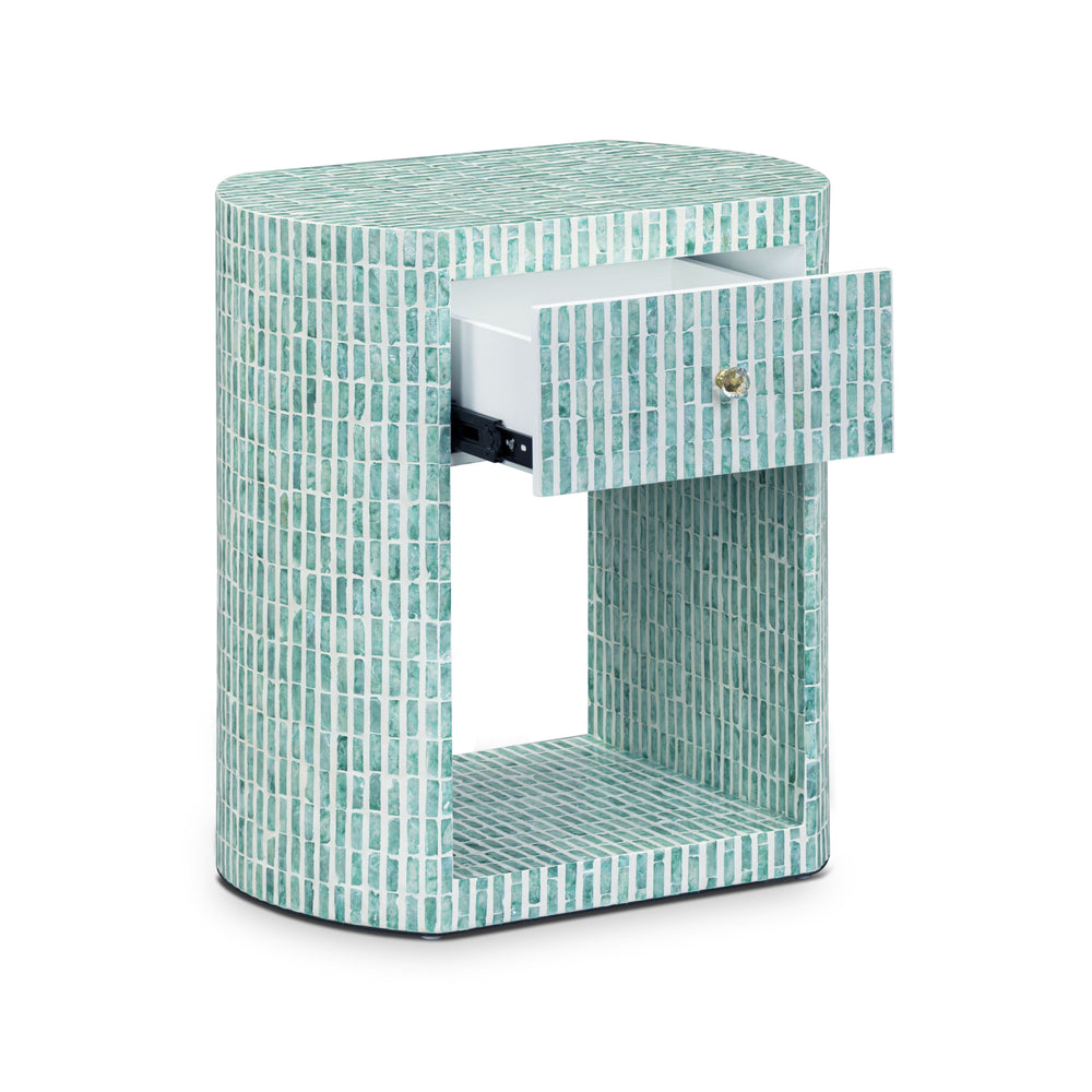 Prim 20" Blue Capiz Shell Nightstand