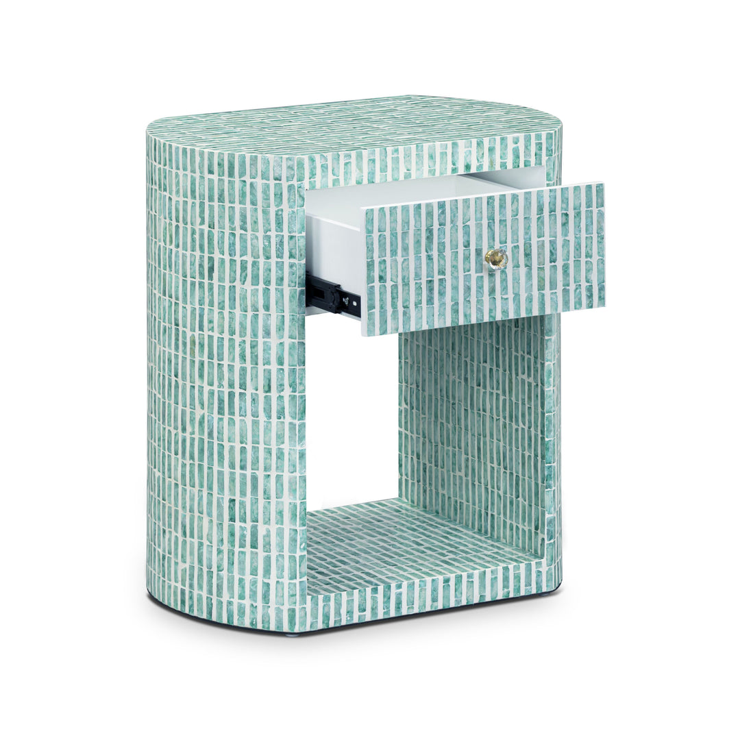 Prim 20" Blue Capiz Shell Nightstand