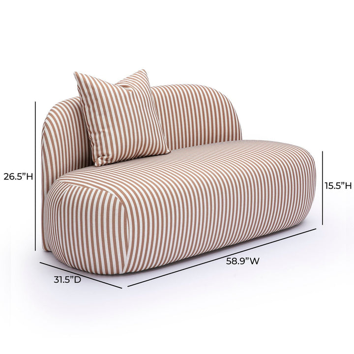 Carraway 59" Brown Stripes Performance Fabric Loveseat