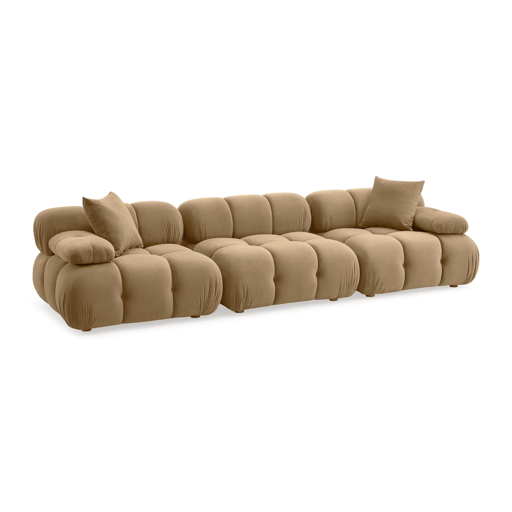 Calliope 118" Cafe Au Lait Performance Velvet Modular Sofa