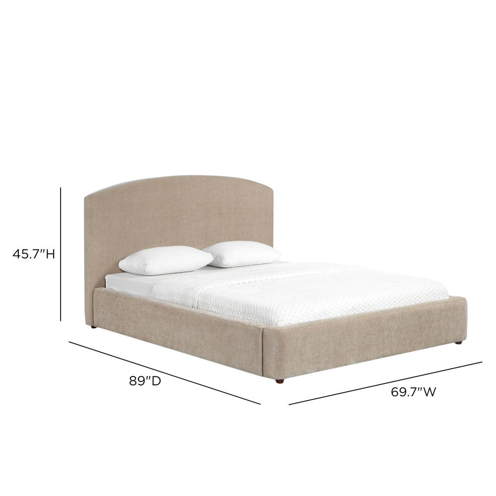 Leah Taupe Performance Chenille Bed - Queen